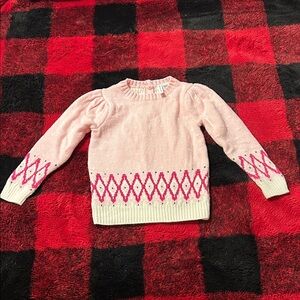 Janie and Jack Pink Diamond-Pattern Sweater